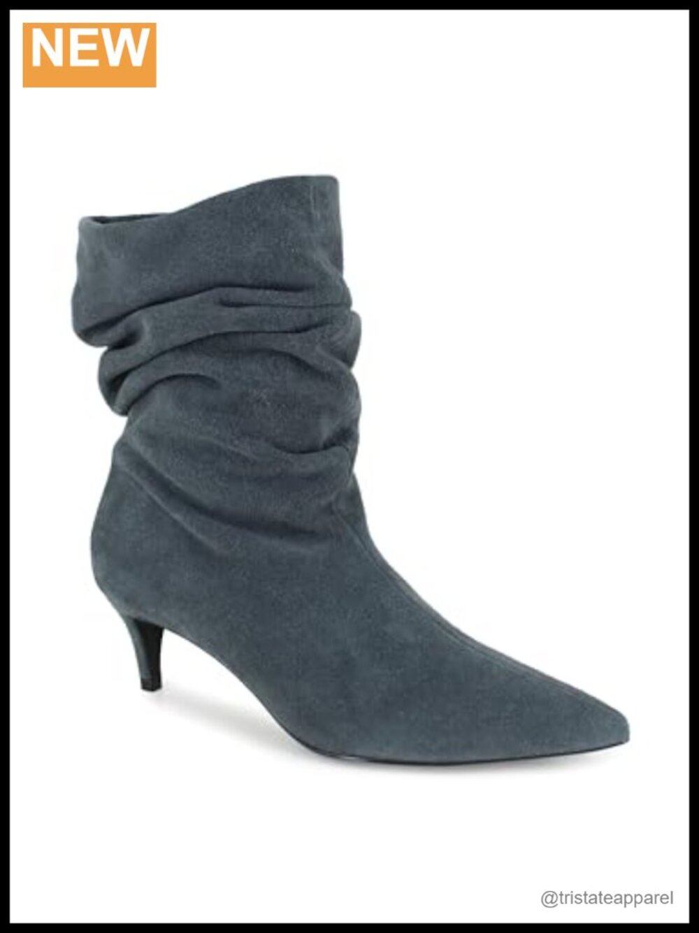 Suede Mid-Calf Kitten Heel Boots Pull On Fashion Boots